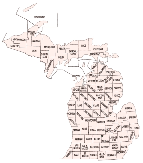 Map of Michigan Counties